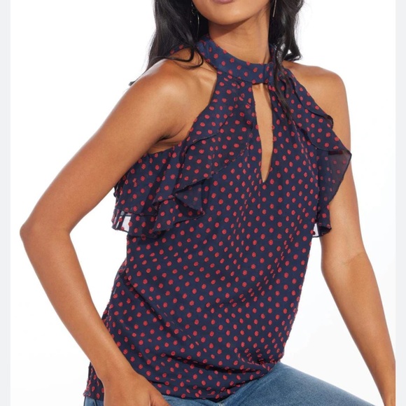 NWT - Eva Franco Isla Top. - Navy with red flowers - Picture 1 of 2